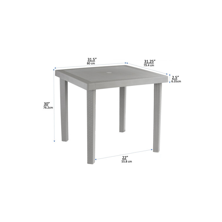 Latitude Run® Plastic/Resin Patio Dining Table Wayfair Canada